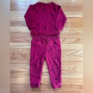 First impressions 2 PC toddler boy maroon set with stars size 24 month